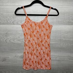 Banana Republic Orange Palm Leaf Tank Top Medium